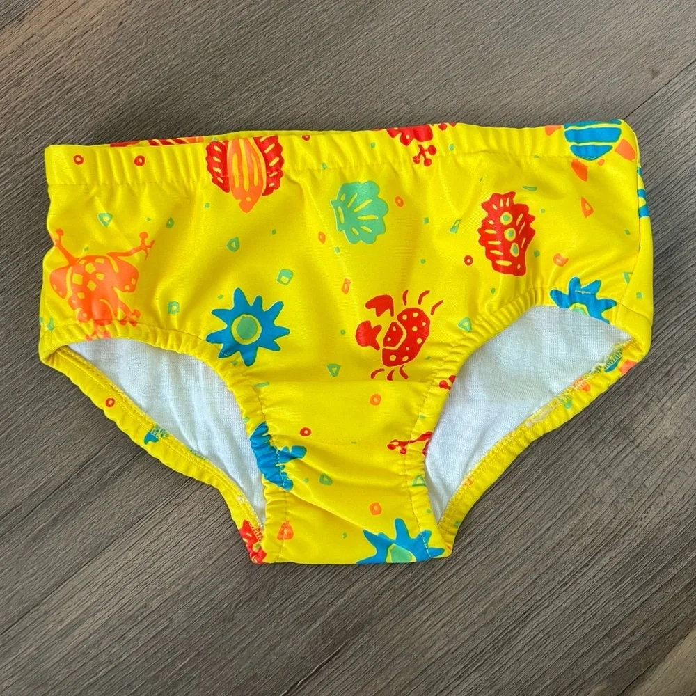 Vintage 90s/Y2K Gerber 2-Pack Swim-pers Swim Diapers Neon Green & Yellow 21-26lb
